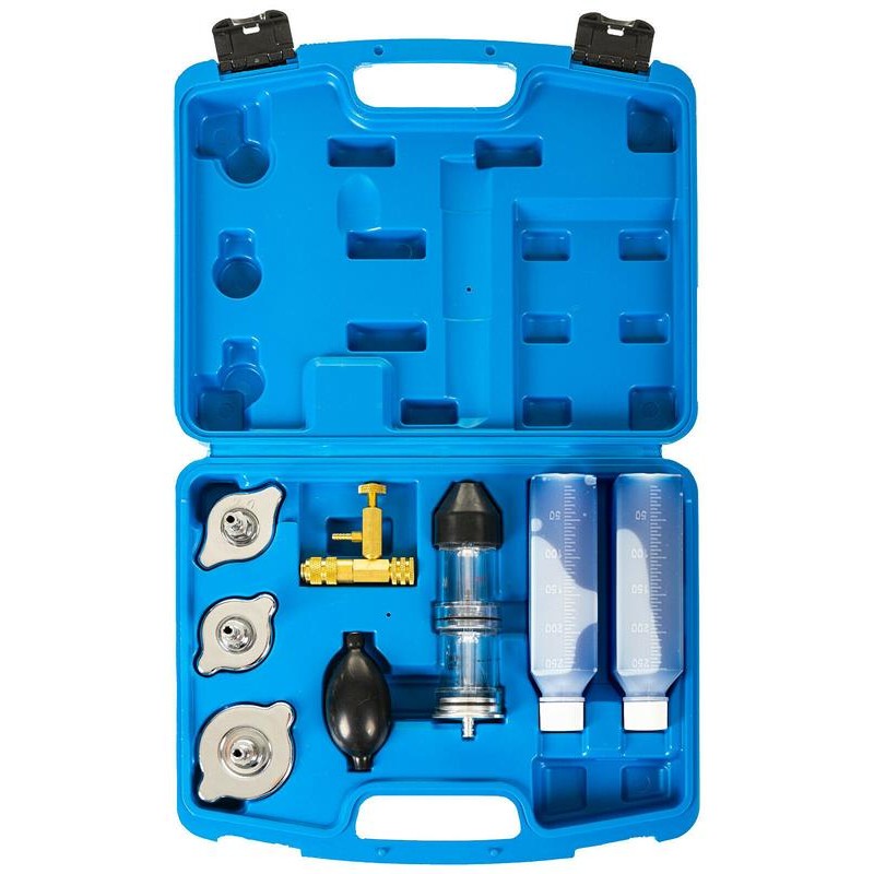 RELD Professional CO2 Rapid Engine Leak Detector Kit - Tester Box with Adapters and 500ml Reaction Fluid